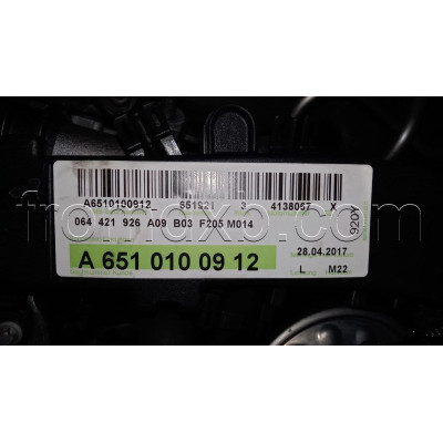 Engine M651 A6510100912 Complete