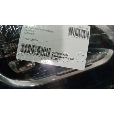 Headlight Right A2229069004